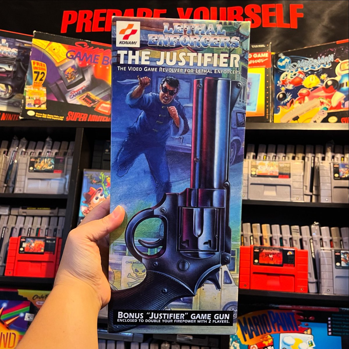 GamerAhmer's tweet photo. The more uncommon one! 2nd player Justifier! #videogames #lightgungames #lethalenforcers #retrogaming #justifier https://t.co/Dq1c8KZhyJ