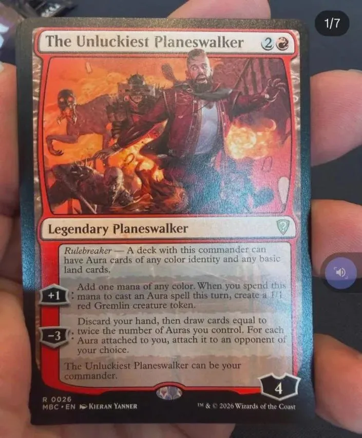 fireshoes's tweet photo. He finally got his planeswalker card! #mtg https://t.co/3uk5PBE6vK