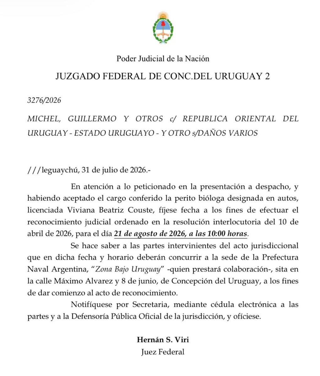 MichelGuilleOK's tweet photo. La Justicia Federal dispuso la realización de un reconocimiento judicial en el río Uruguay para analizar la posible contaminación por la instalación de la planta de combustible sintético en Paysandú.

La medida se da en el marco de la acción judicial preventiva de daño en materia ambiental que presentamos en su momento con @adanhbahl y @MarianMarclay.

Desde que inició el conflicto planteamos que la salida era aplicando la ley y el Tratado del Río Uruguay y la Justicia está actuando.

La inacción del Gobierno genera incertidumbre en las comunidades, que ya están viendo afectada la actividad turística por la instalación de la planta.