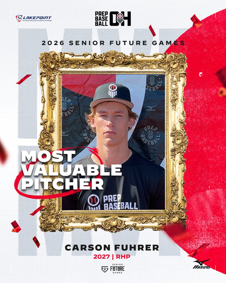 PrepBaseballOH's tweet photo. 𝟐𝟎𝟐𝟔 𝐒𝐞𝐧𝐢𝐨𝐫 𝐅𝐮𝐭𝐮𝐫𝐞 𝐆𝐚𝐦𝐞𝐬
𝑀𝑜𝓈𝓉 𝒱𝒶𝓁𝓊𝒶𝒷𝓁𝑒 𝒫𝒾𝓉𝒸𝒽𝑒𝓇 (OH)

🙌 @Carsonfuhrer24

📊 Top Performers:
🔗 https://t.co/rZAUIvKVXP

👀 Interested in an upcoming showcase, click the link below:
🔗 https://t.co/Vjq52SDS2z

#TeamOhio #TeamGreatLakes #PBFG26 #PBSFG26 #PBJFG26 #MadeInOhio @PrepBaseball @PB_Uncommitted