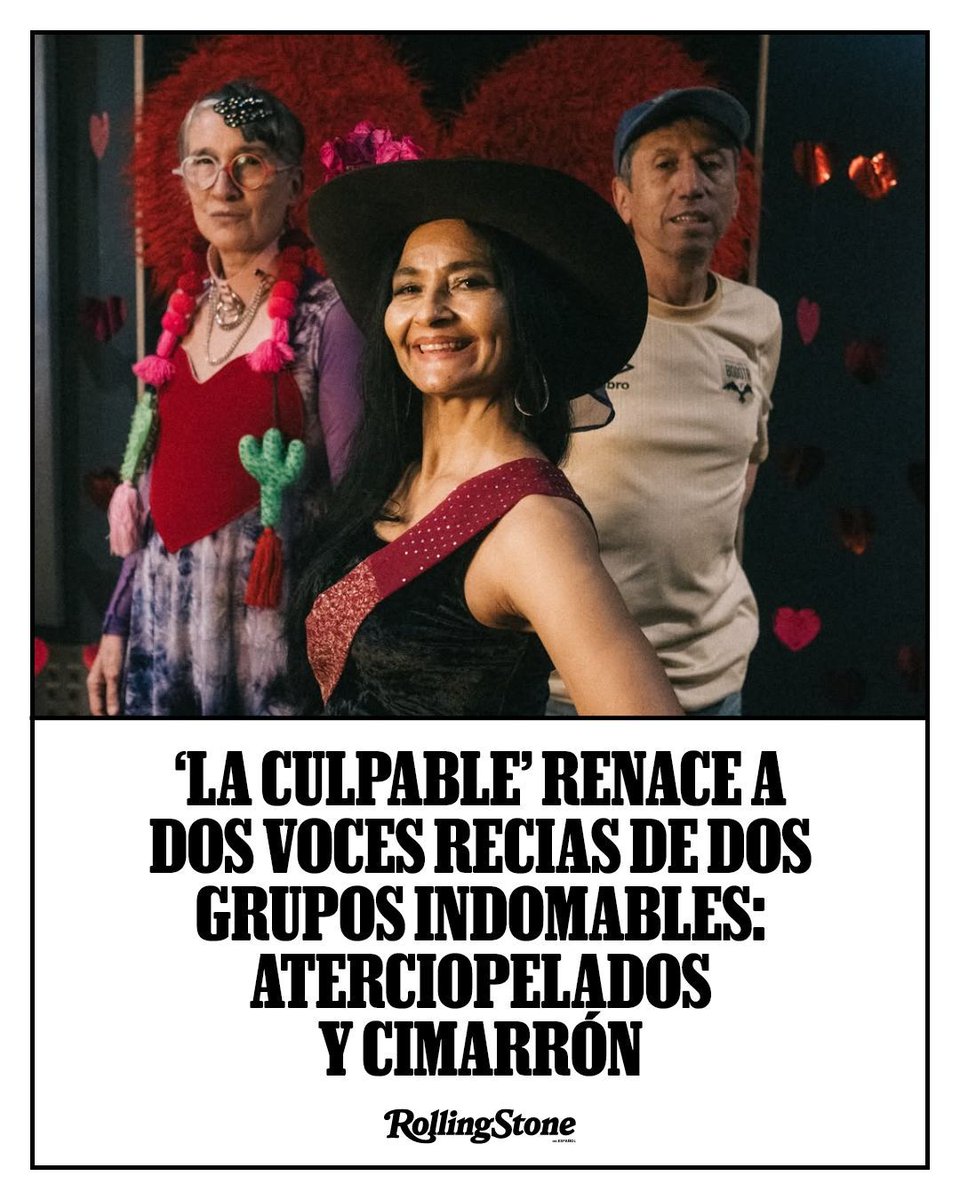 rollingstoneEE's tweet photo. 🔥 Dos de las bandas más representativas de Colombia se encuentran en una nueva versión de #LaCulpable. Aterciopelados y Cimarrón celebran el legado de #LaPipaDeLaPaz.
#Música #RockLatino
https://t.co/Hgi2Uka1jP https://t.co/qtLyWuD6Hn
