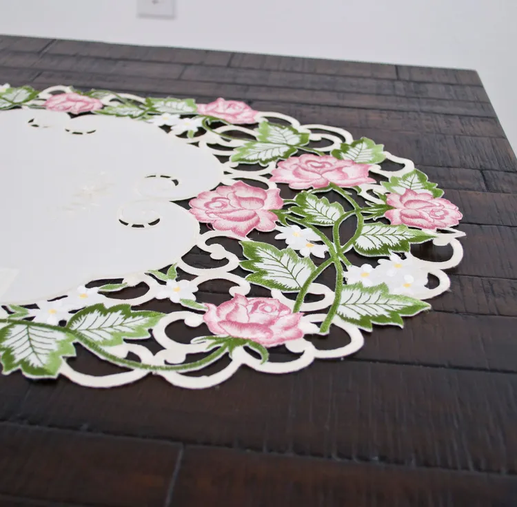 LinensArtThings's tweet photo. Fun and lovely light Pink Cut Work Roses on Ivory Fabric Size Approx Table Runner, Dresser Scarf, Coffee Table Runner, Farmhouse Doily, and Placemat. Nice for a Center of the dining and kitchen room table with a lovely floral piece to show off your beautiful table! #linens #doilies #tablecloths #tabletopper #homedecor #homedesign #tablelinens #tablerunner #cloths #art #lace #LAT #linensartandthings Shop Here: https://t.co/UJNLG7DKdS