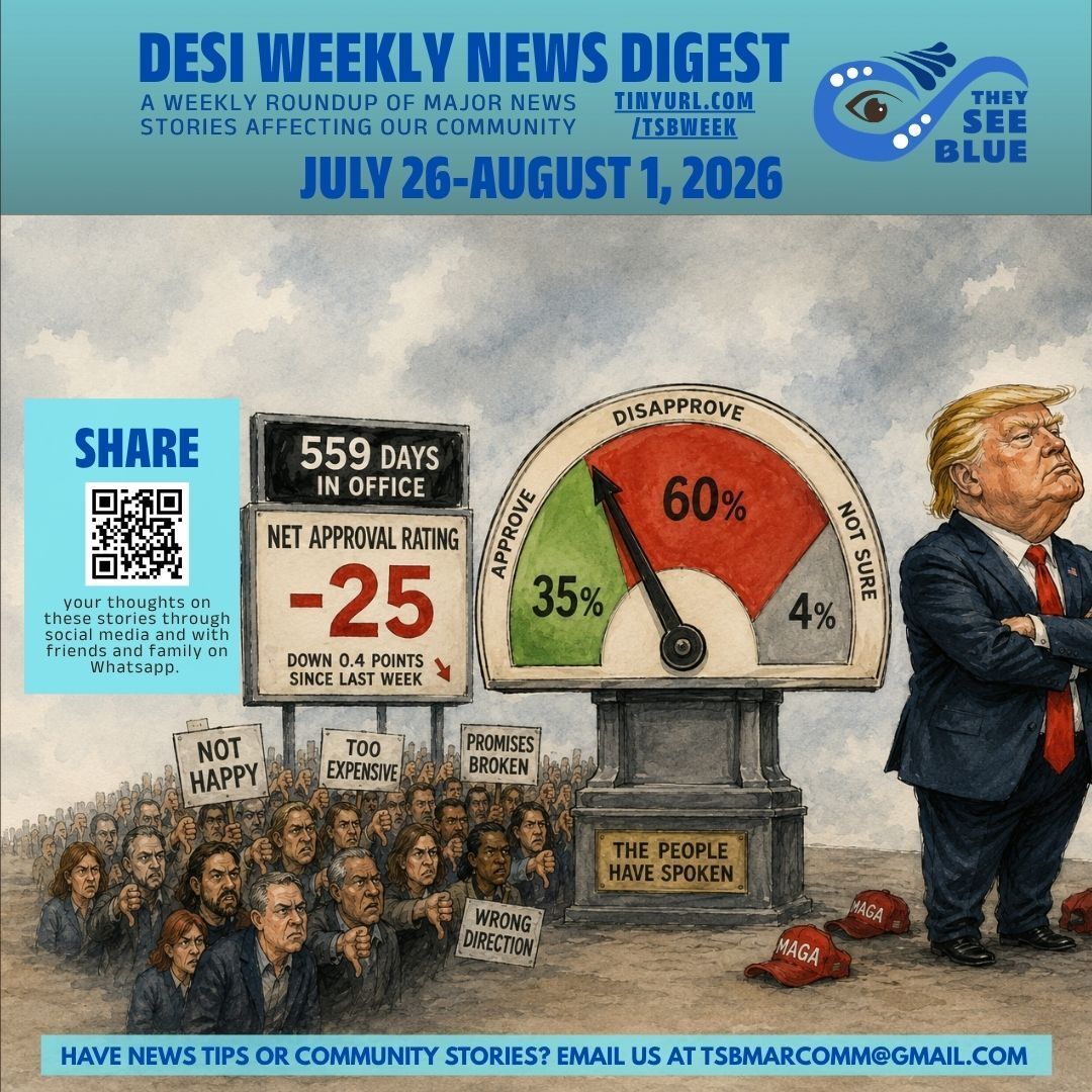 TheySeeBlue's tweet photo. July 26 - August 01 2026 issue is out now! 
📰 TSB Desi Weekly News Digest 
🌐 https://t.co/u8PpJLRJKM 

READ in this issue: 
• National / International
• WORST ADMINISTRATION EVER
• Science / Health / Safety

SHARE this issue:
🔗 https://t.co/Q1kx12fMYc https://t.co/VdxmqTjrra