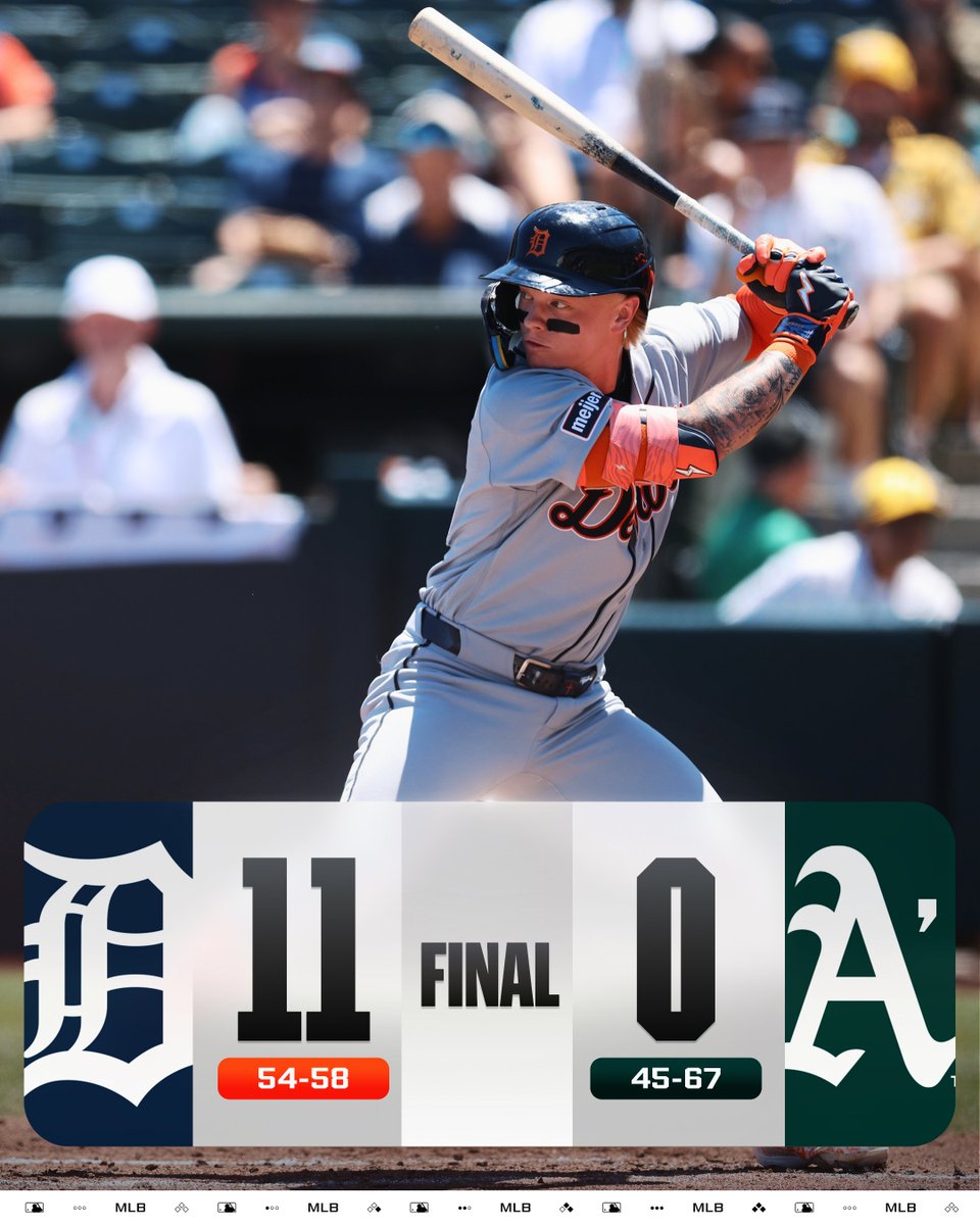 MLB's tweet photo. The @Tigers finish the sweep and move to 3-0 in the Max Clark era! https://t.co/bO0zFazInQ