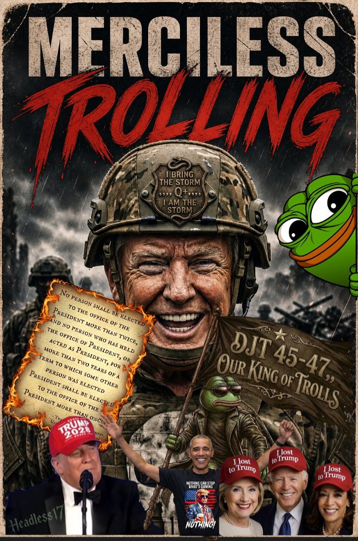 hay4horses75's tweet photo. -Is there a plan after Trump?
-Yes.
- MOAR TRUMP.
Closer n closer to the edge each day.
Timing is everything.
KeK
#WhatStormMrPresident
#TrollKing
#FAFO
#BestPresidentEver
#LoyalToDJT
#NCSWIC
#Trump2028
#TogetherWeWin
#GodWins
#PrayersUp
🐸💥⚡️💜⚡️💥🐸
. https://t.co/4W8h7QbzIR