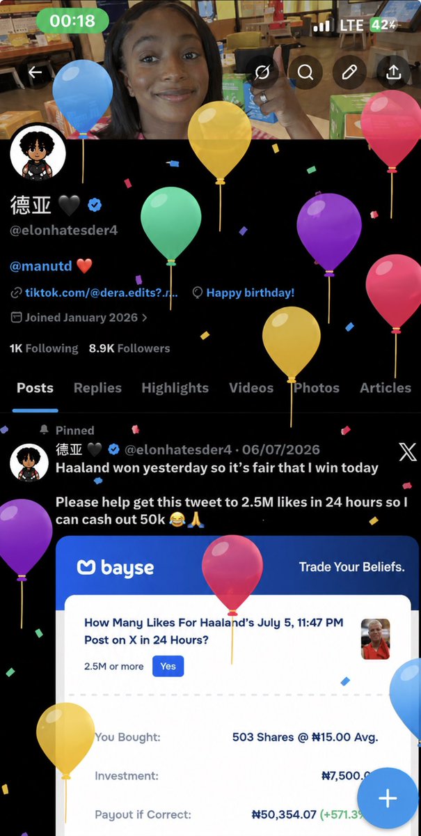 elonhatesder4's tweet photo. She talk say na today she born me 🌚 https://t.co/J0Ij04zBjo