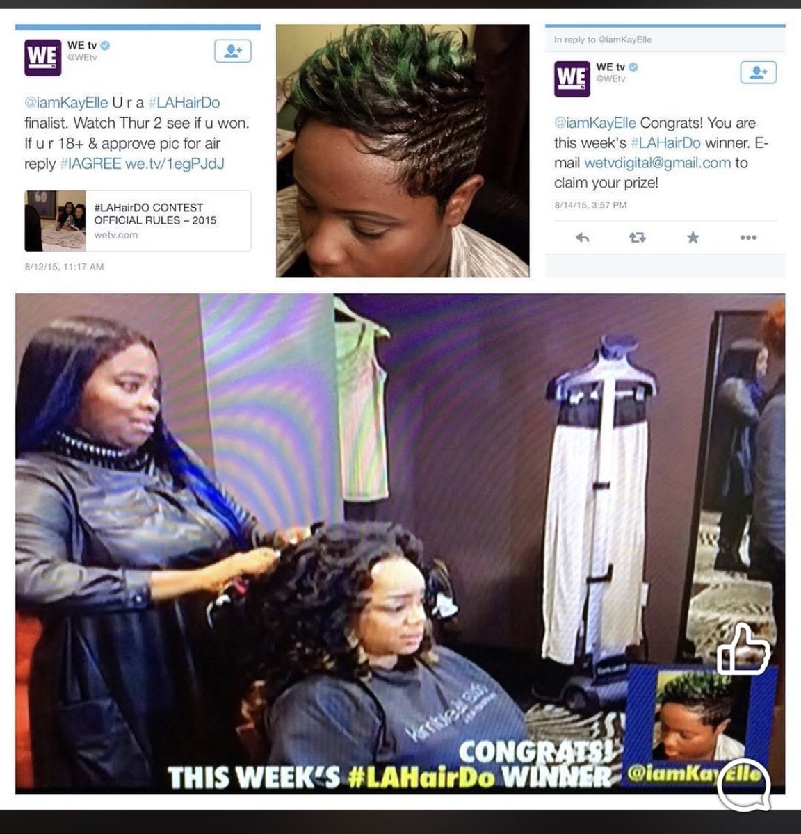 iamKayElle's tweet photo. Fun fact, I won the #LAHairDo contest one week - they gave me a $500 Sephora gift card that I shared w my stylist 😂🤣😂 https://t.co/dmeB7mUl0J