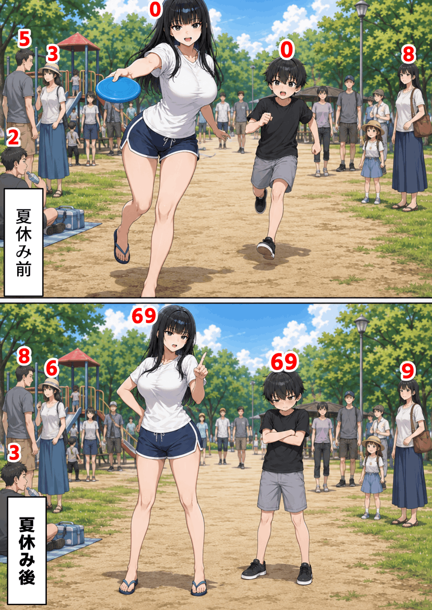 firdevscptn's tweet photo. 夏休み後の変化（1/8） https://t.co/Numaaora1t