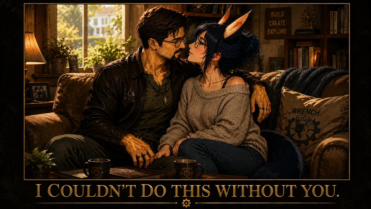 Senompatch's tweet photo. "Can't do this without you" prompt.  @Widgety_Widget Romantic so I'm not testing this with anyone. Just put your two characters as image 1 and 2 and let the romance fly. https://t.co/h1kGned3r2