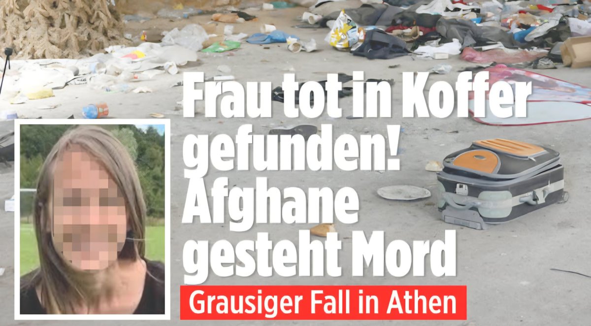 LilitThyra's tweet photo. Die Schottin Elizabeth R. wurde tot in einem Koffer in einem verlassenen Gebäude in  Athen gefunden.

Ein 26-jähriger Afghane hat den Mord an der Frau gestanden!

Sie reiste seit Jahren regelmäßig nach Athen und arbeitete für soziale Organisationen, die sich um Migranten, misshandelte Frauen und andere hilfsbedürftige Menschen kümmerten!