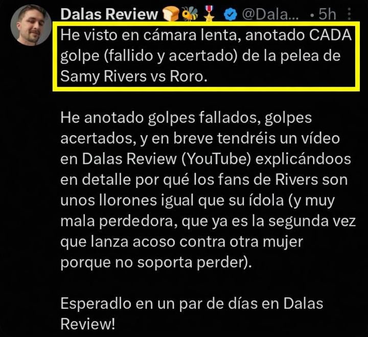 fley_es's tweet photo. 🚨RIVERS ES ATACADA OTRA VEZ POR DALAS
El lolcow de Dalas sufre de nuevo un brote psicótico y anuncia una nueva campaña contra Rivers.

"He visto en cámara lenta y anotado cada golpe...los fans de Rivers y ella son unos llorones" https://t.co/KC08x5jFId