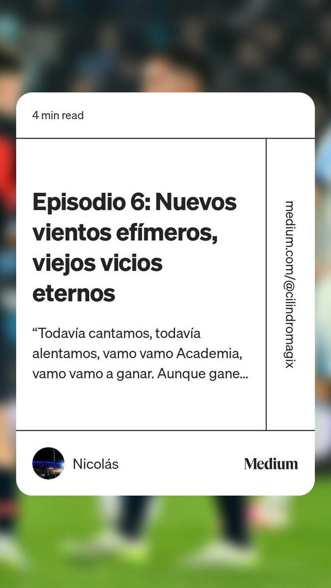 nicosaralegui's tweet photo. Escribí sobre la nefasta noche de anoche y la actualidad de Racing. Es al otro día y sin gritos, yo no tengo la culpa de que caiga en domingo a esta hora. 

https://t.co/tVsoWtAe5q https://t.co/PYD8cmf7nM