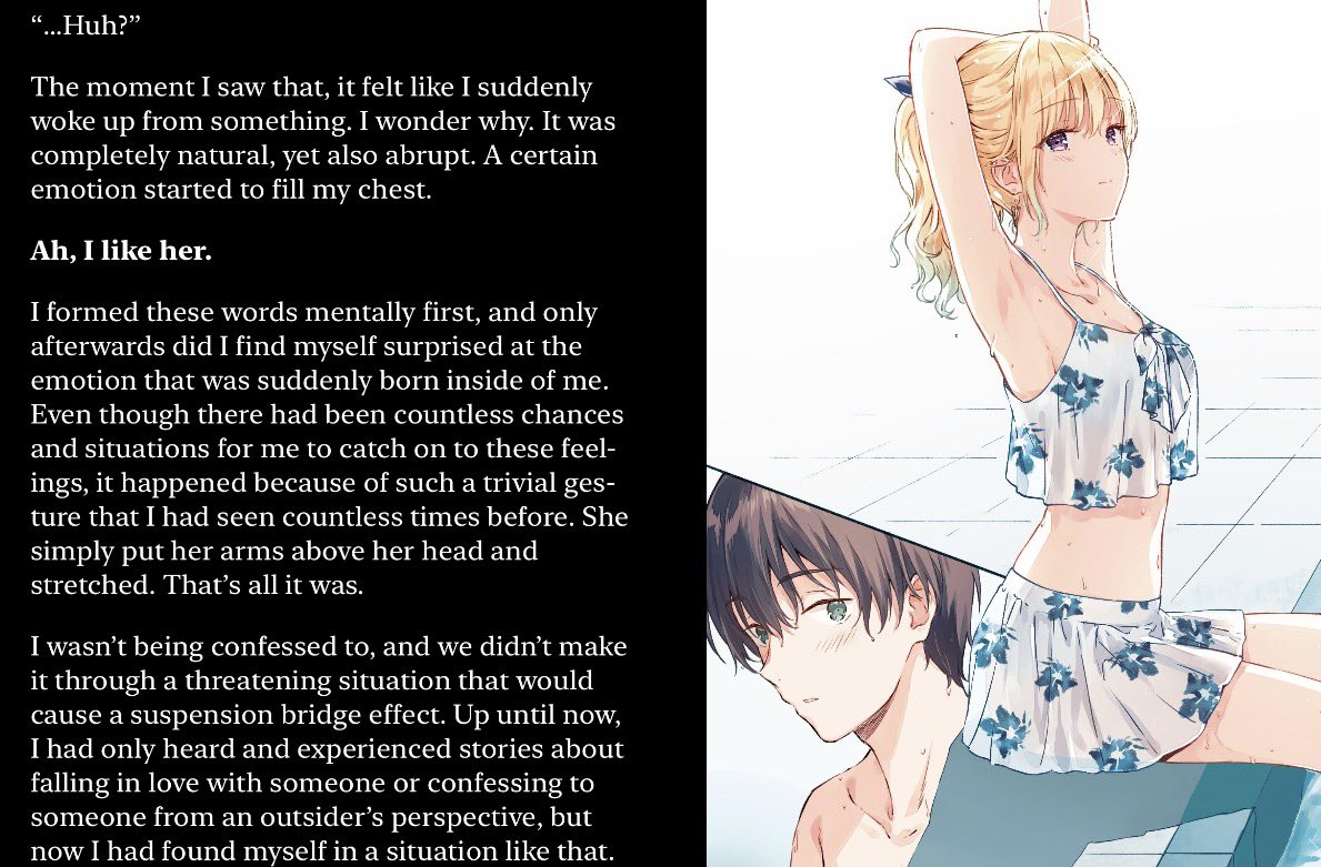 EmiIiaSupremacy's tweet photo. The manga is like “I’m in love with her” meanwhile in the light novel- https://t.co/i4teTc5LVi