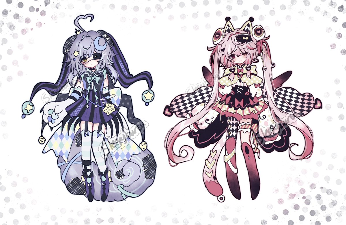 Sleepybunsu's tweet photo. 💜 Twilight Moon 🌙
🩷 Rose Heart ⭐

Jester Adoptables now up!

🔃 is appreciated!

Adopt them here ⬇️ https://t.co/jQgXezdd6a