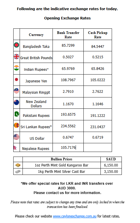 CeylonExchange's tweet photo. INDICATIVE Daily Exchange Rates For 3rd of August 2026 https://t.co/b6ZUE4YAx2