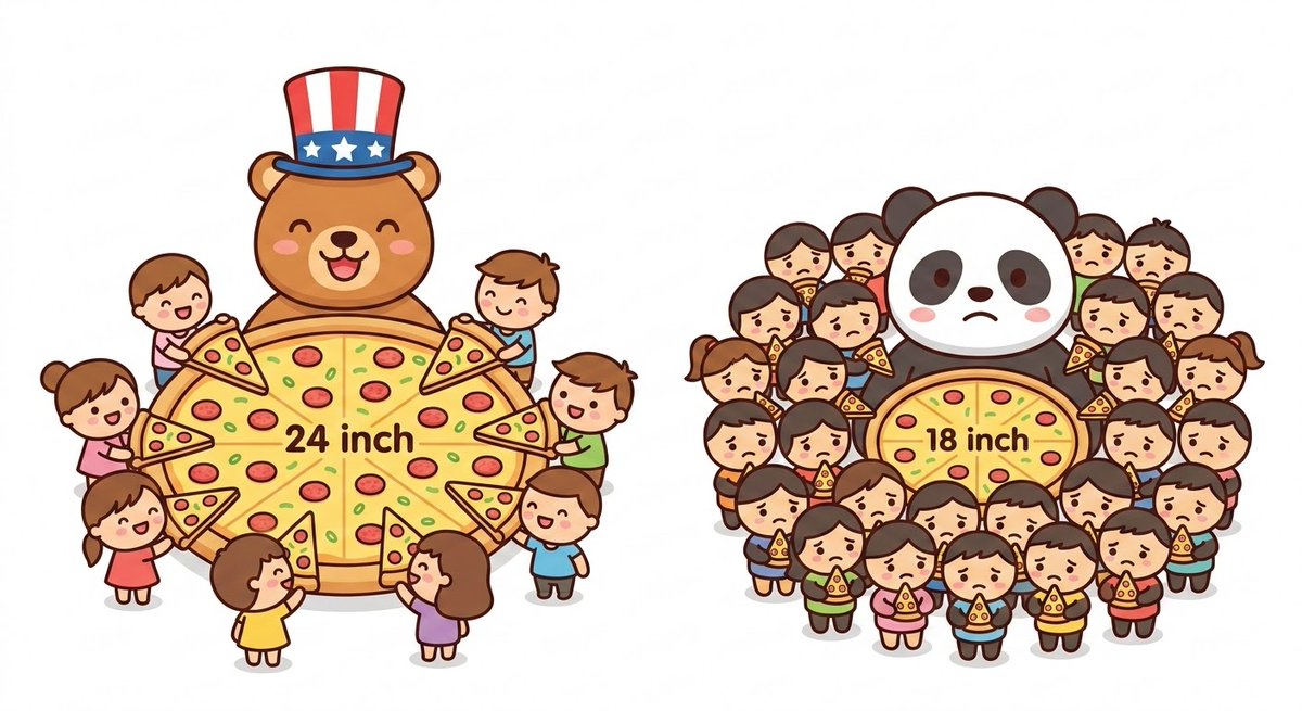 torohaha's tweet photo. @theepicmap That's not how GDP should be viewed. 
Even if China's total GDP matches that of the United States, its much larger population means the wealth has to be shared among far more people. 
The same principle applies when comparing China to Japan. https://t.co/40B4qIv9X0