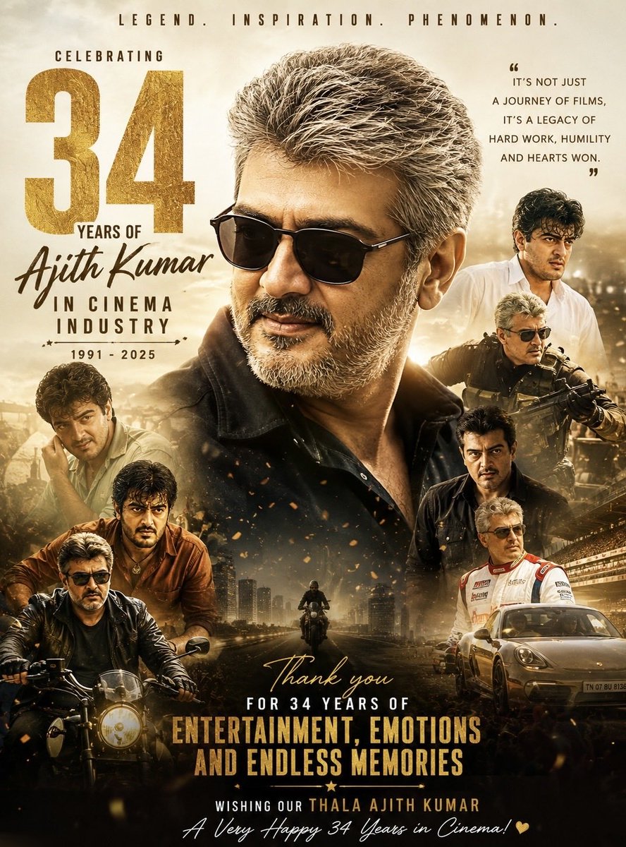 GBDevesh's tweet photo. 34 Years of Ajithism. A journey built on passion, perseverance, and pure dedication. Long live Ajithism! 🤍🔥🎉

#34YearsOfAjithism #AjithKumar #AK64Update https://t.co/hDxjVntCxD