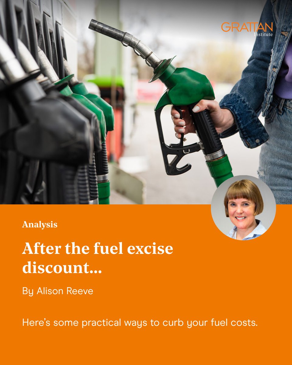 GrattanInst's tweet photo. Alison Reeve spoke with Faith Tabalujan from The Conversation about what the end of the fuel excise discount means for consumers, and some practical ways to curb your fuel costs.

Read the article here: https://t.co/yYDlHe4dca https://t.co/sGkPKzfrp2