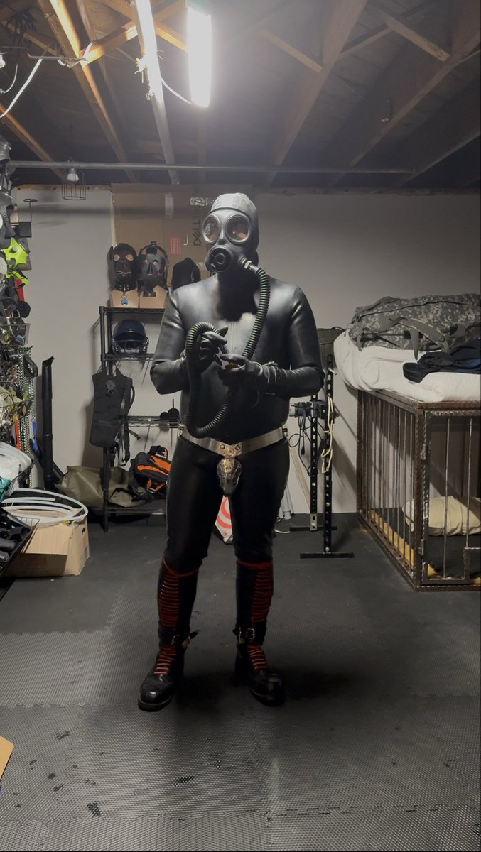 RubberBoundCOP's tweet photo. It's been a long time since it last uploaded any pictures, there have been a lot of changes since its last posting, here it is in a a recent gimp session. (2026/07) https://t.co/K5OoMNIoCb