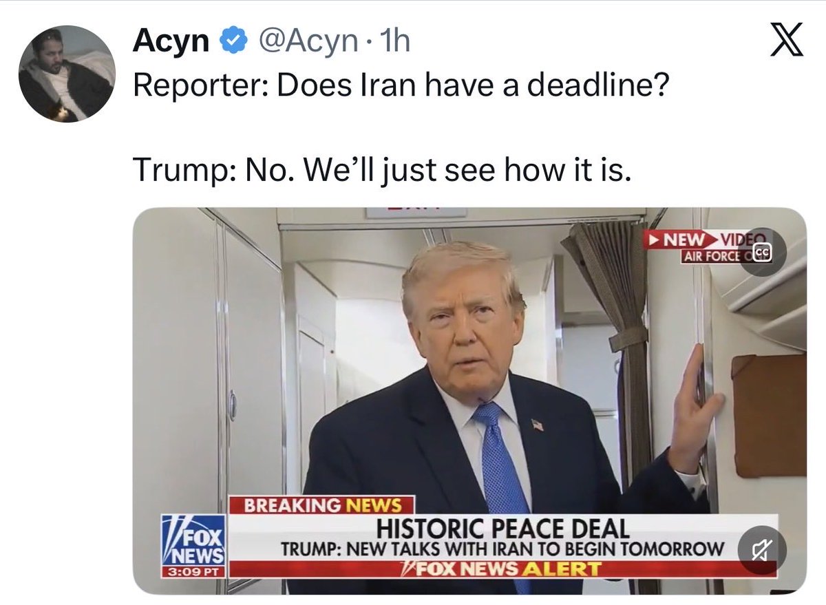 JamesSurowiecki's tweet photo. Fox's sycophancy toward Trump is so blatant that sometimes all you can do is laugh. They seriously put a "Historic Peace Deal" chyron on the screen when there is no deal, and no timeline for one to be reached. https://t.co/UnEeYamyxP