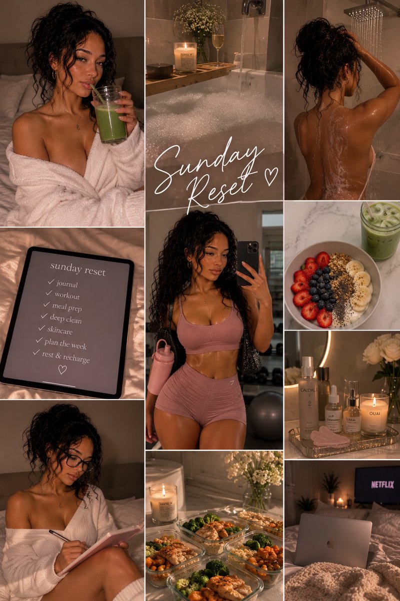 Ejadeworld's tweet photo. Sundays are for slowing down, resetting, and pouring back into yourself. ✨
Journaling, movement, skincare, meal prep… and a few moments I only share with my Lovelies. 🤍

#SundayReset #SoftLife #MiamiLifestyle #fanvue #SelfCareSunday #HealthyHabits #LifestyleCreator https://t.co/CFWWQEOIID