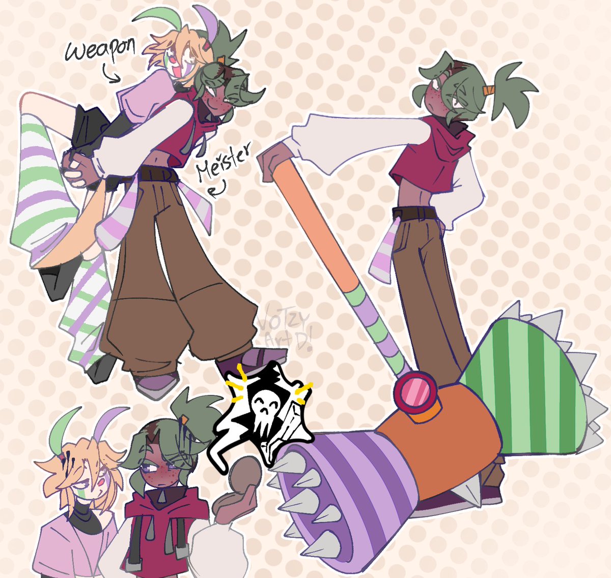 Votzyard's tweet photo. Look my new OCs based on universe of Soul Eater 😋
If it seems familiar, it's pure coincidence 👀 https://t.co/TcCeywoHdX