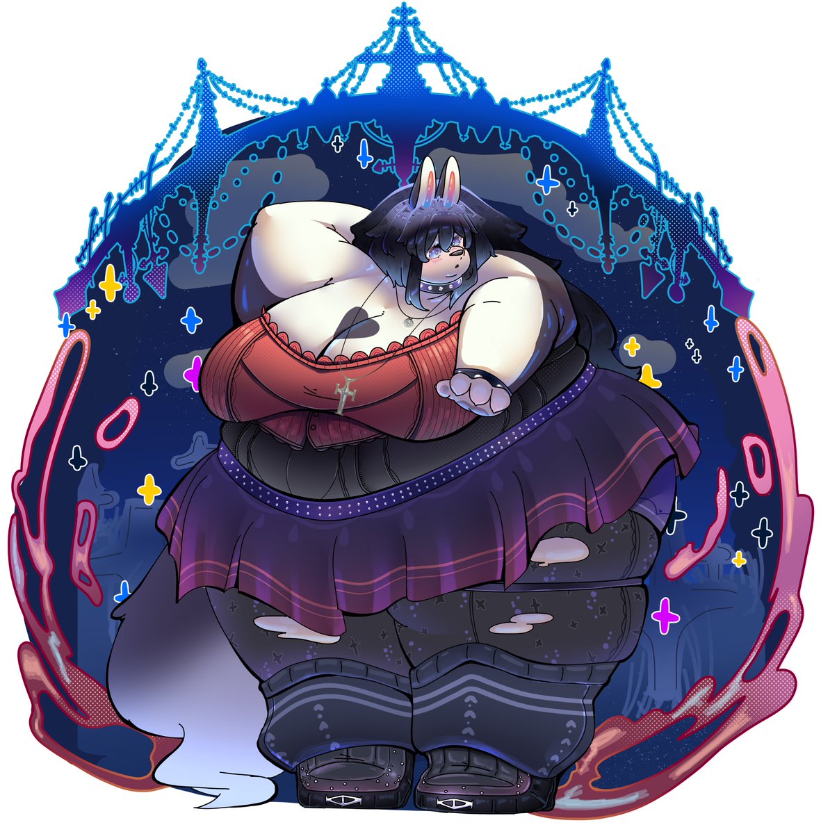 GalaxySpartan's tweet photo. NEW DESIGN FOR BATSU! 
- 
-
"Has this place always been this dark...? I remember leaving my umbrella here..." https://t.co/jnBZhbHaKL