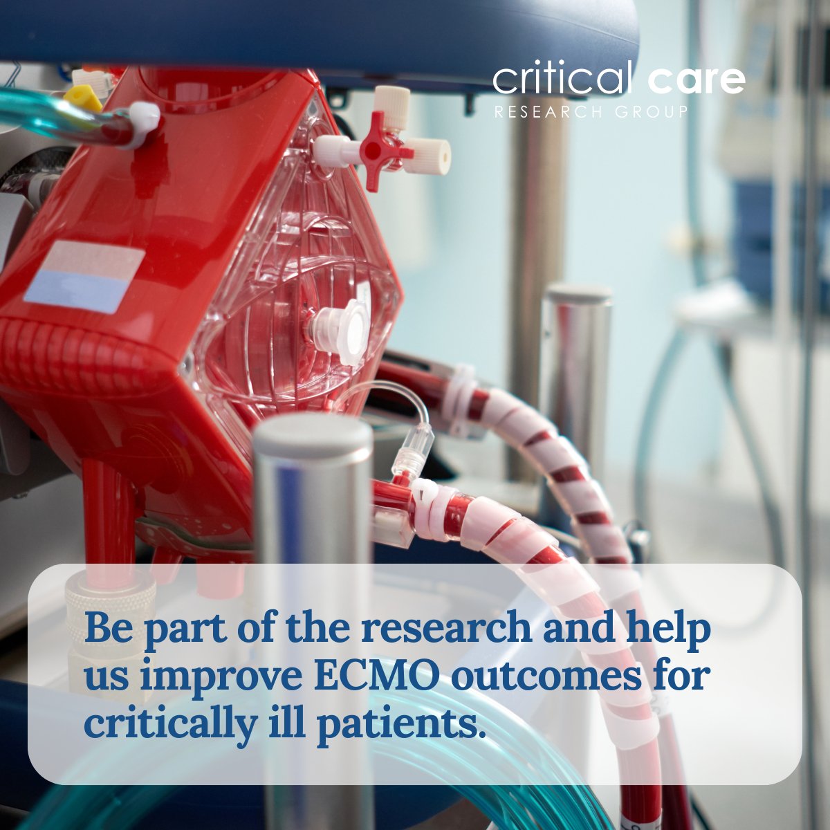 CCRG_Research's tweet photo. Be part of the research and help us optimise and improve ECMO outcomes. 

See below for ways you can be involved:

PCRTO and VA ECMO Weaning
https://t.co/dTuerLVcu0

What is the ideal ECMO bedspace?
https://t.co/RC1u5dfyCr https://t.co/fE9B0NAWop