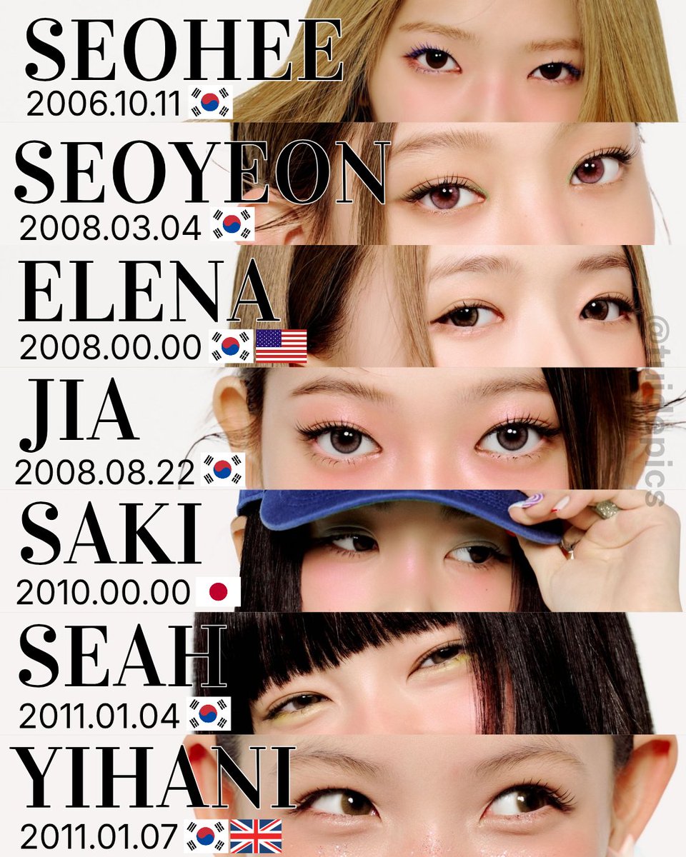 tuidepics's tweet photo. TUIDE Members' Profiles!

PARK #SEOHEE
PARK #SEOYEON
KWON #ELENA
SONG #JIA
#SAKI 
PARK #SEAH
LEE #YIHANI

#TUIDE #튜이드 https://t.co/gLVSKm4ycA