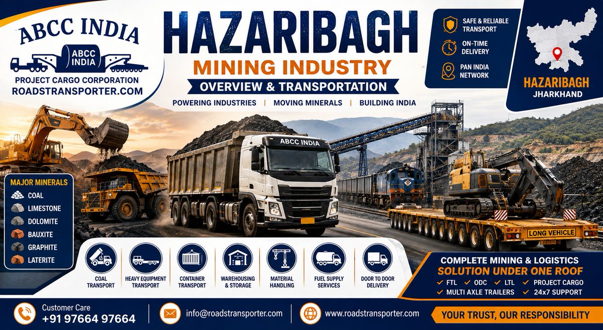 AbccProject's tweet photo. 🚛 #Hazaribagh #Transport #Company for #Mining to Retail Cargo
https://t.co/SjrfrT1k4y https://t.co/nE9lIwDqZB