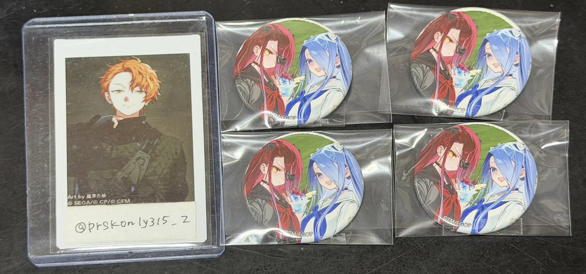 prskonly315_2's tweet photo. @RUM5769 お品物のお写真を貼らせて頂きます。
またグッズ付き入場券の特典であるIDカードも友人分含めてお譲り可能ですのでこちらも併せて前向きにご検討頂けると助かります。 https://t.co/0yj96pDWKi