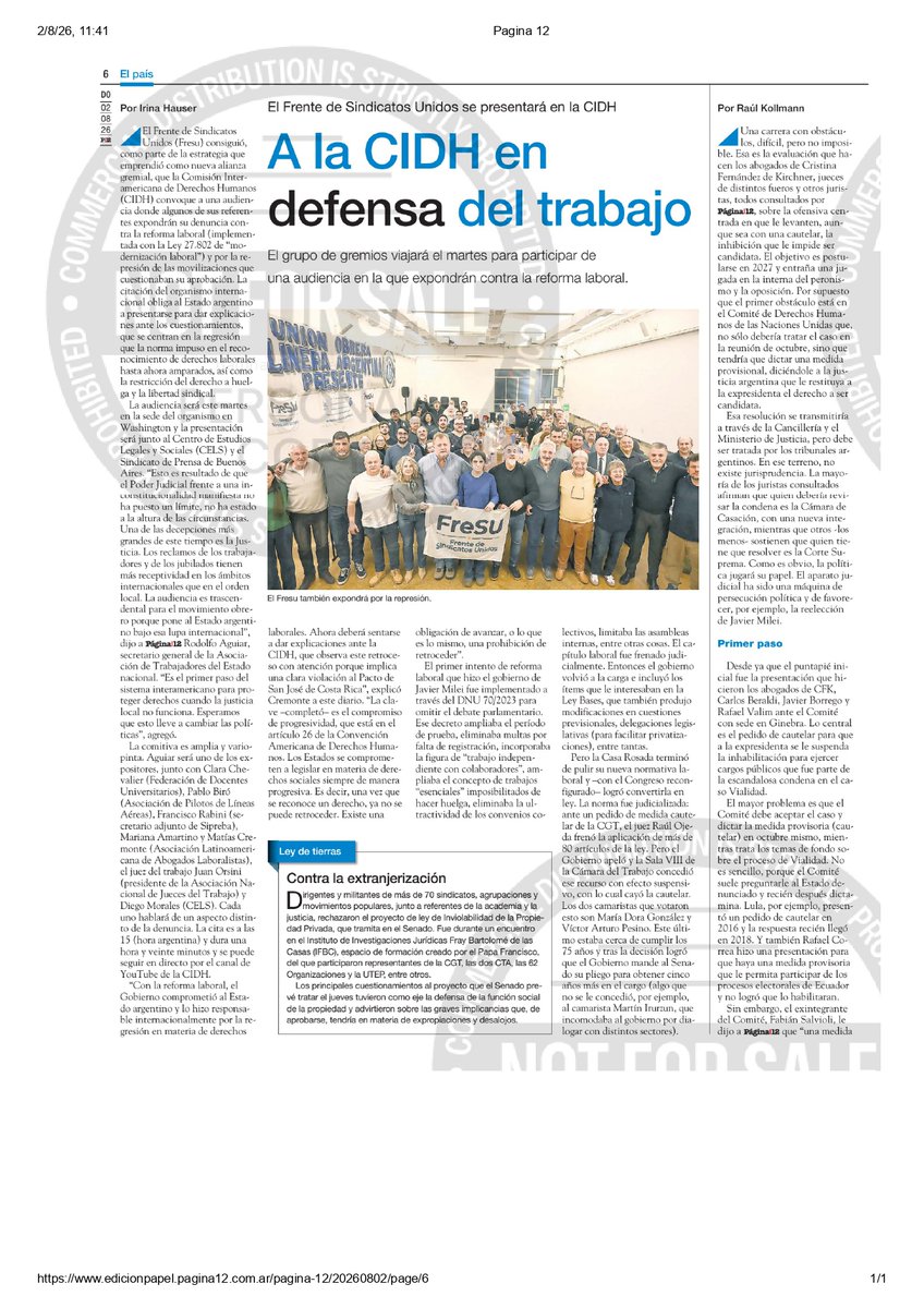 matias_cremonte's tweet photo. Con la reforma laboral el Gobierno comprometió al Estado argentino y lo hizo responsable internacionalmente por la regresión en materia de derechos laborales. Ahora deberá sentarse a dar explicaciones ante la @cidh https://t.co/bP71GnZqJu