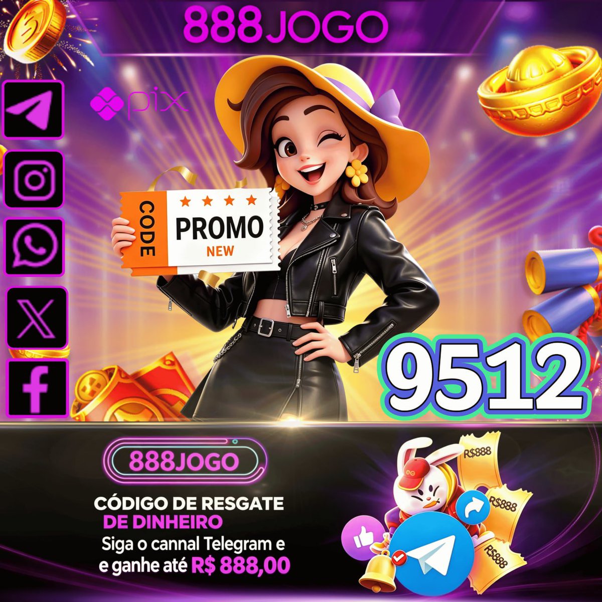 888jogo's tweet photo. O código de resgate foi lançado~【 9512 】

💕O horário de coleta termina às 【 23:00】. Faça login em sua conta rapidamente e digite o número do código de resgate para trocar por recompensas ~🇧🇷
Site Oficial:   https://t.co/0RDRXO2e6m
Baixar App: https://t.co/XKorS4F4Di https://t.co/IM19hWvyC0