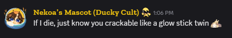 Nekoa_VT's tweet photo. My Mod's famous last words 'cause he thought he was dying after an intense Pickleball match: https://t.co/qOGb6anCEN