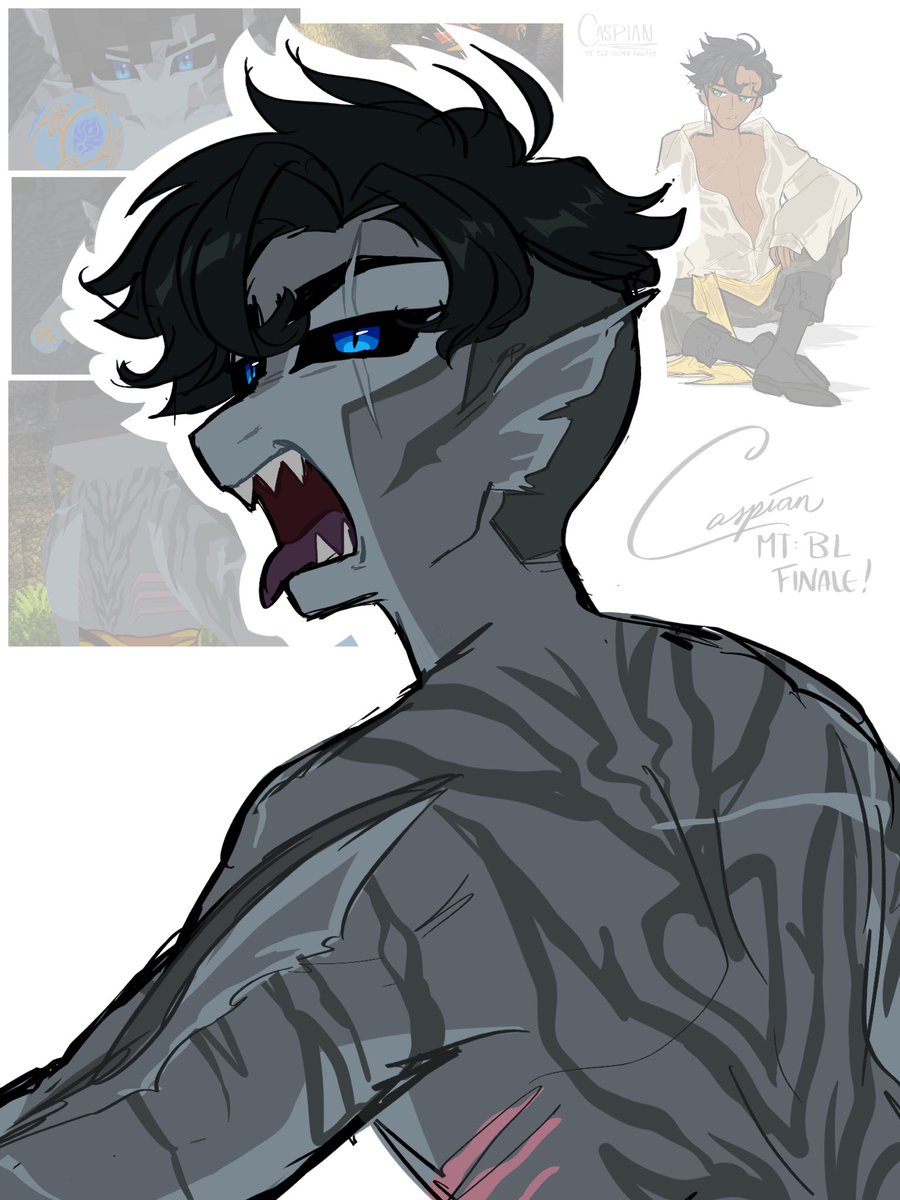 heishikeki's tweet photo. Haha Keki drawing Caspian, who’d have guessed that😅👁️👁️

#aphtwt #aphmau #MTBlackLullaby #mermaidtalesfinale #aphmaucaspian https://t.co/jCOsH0W2wL