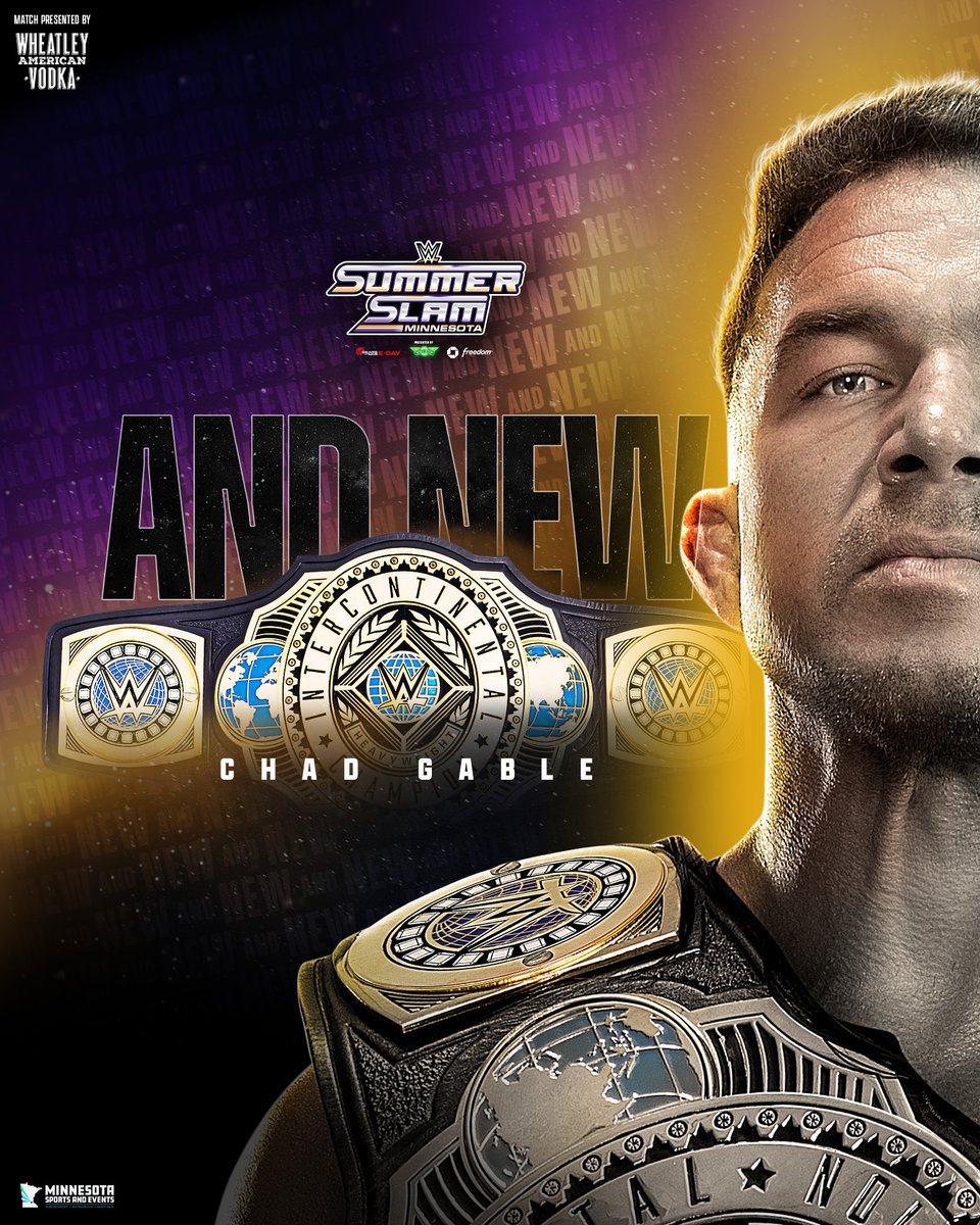 WWE's tweet photo. #ANDNEW 

@WWEGable is the NEW Intercontinental Champion!! 

#SummerSlam https://t.co/X7kMHquoVA