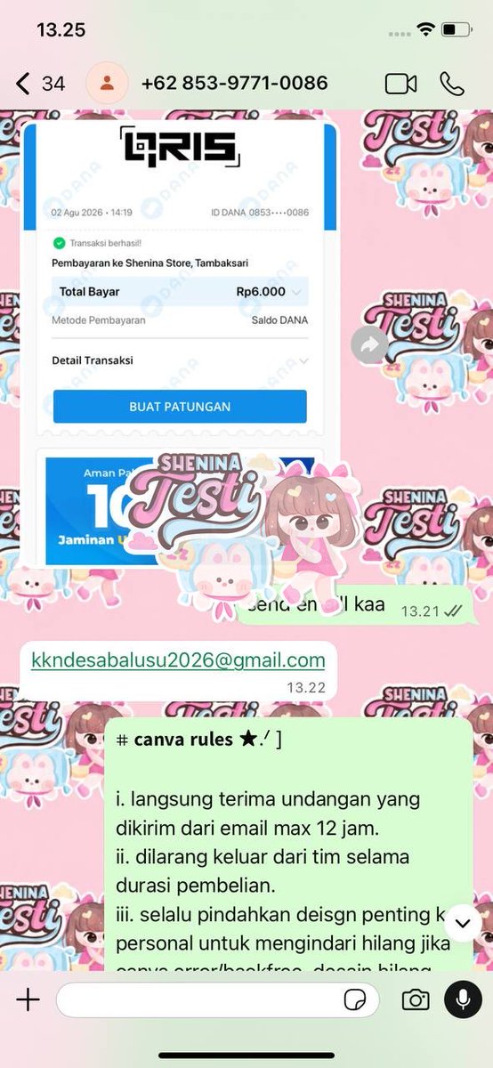 ovalests's tweet photo. ʚ ˚ 🎀 𝘀𝗵𝗲𝗻𝗶𝗻𝗮 𝘁𝗲𝘀𝘁𝗶 ! ◎ 🐇 . .  

    ୨୧ ───── ⋆🎀⋆ canva memb 1b
    ୨୧ ───── ⋆🎀⋆ netf share semipriv 3b https://t.co/VZIgIlJmSs