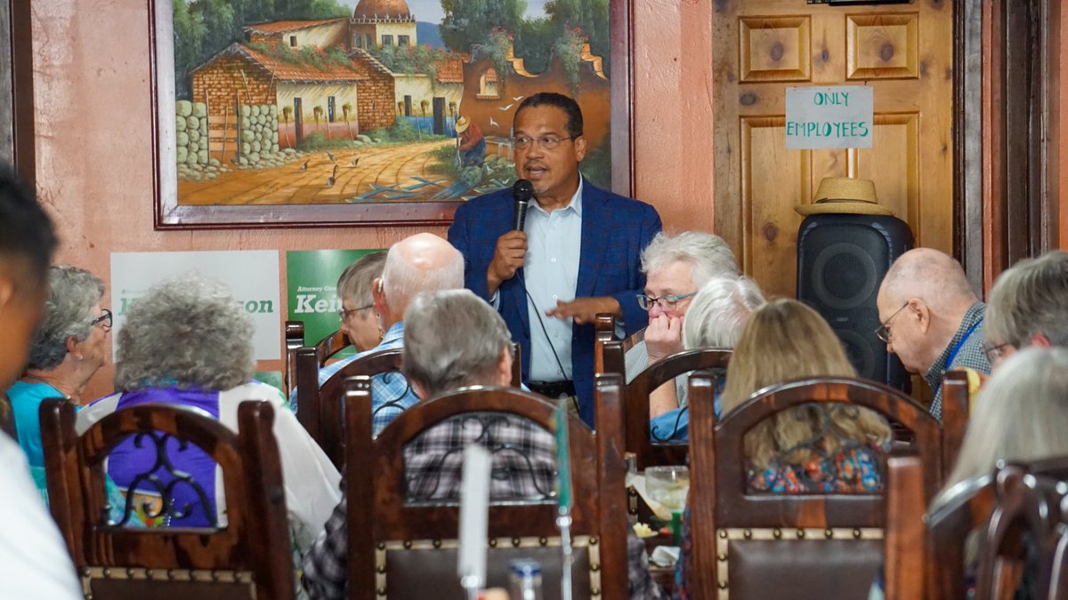 keithellison's tweet photo. Thank you to the lovely folks of Brainerd for joining me at El Potro to talk about what Minnesota is up against and what's most important to you. 

I always leave these conversations even more determined to keep fighting for the people of this state. That's exactly what I'll keep doing.