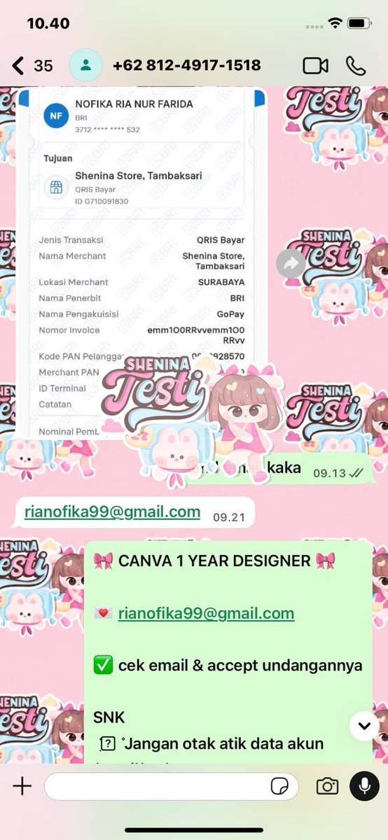 ovalests's tweet photo. ʚ ˚ 🎀 𝘀𝗵𝗲𝗻𝗶𝗻𝗮 𝘁𝗲𝘀𝘁𝗶 ! ◎ 🐇 . .  

    ୨୧ ───── ⋆🎀⋆ canva designer 1y
    ୨୧ ───── ⋆🎀⋆ mangotv share vip 1d https://t.co/ubeZMpVaWh