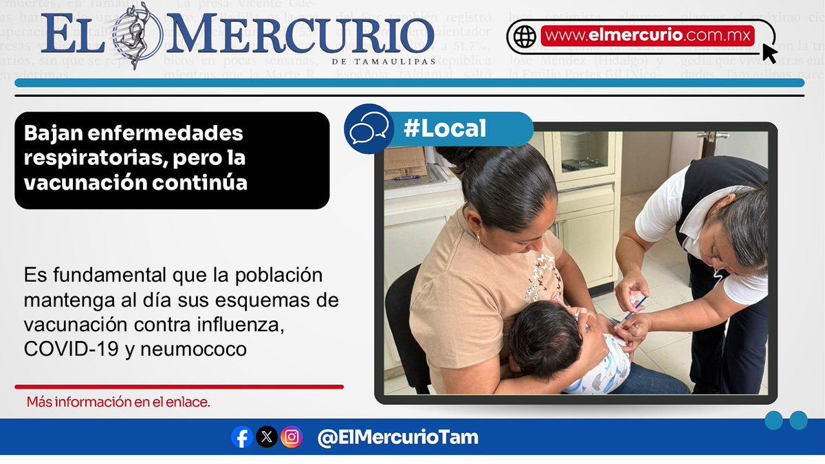 elmercuriotam's tweet photo. #LaCiudad 👉https://t.co/BA7RouvGWF
#Tamaulipas #enfermedadesrespiratorias #vacunacion #sectorsalud https://t.co/EhQQGOuni0