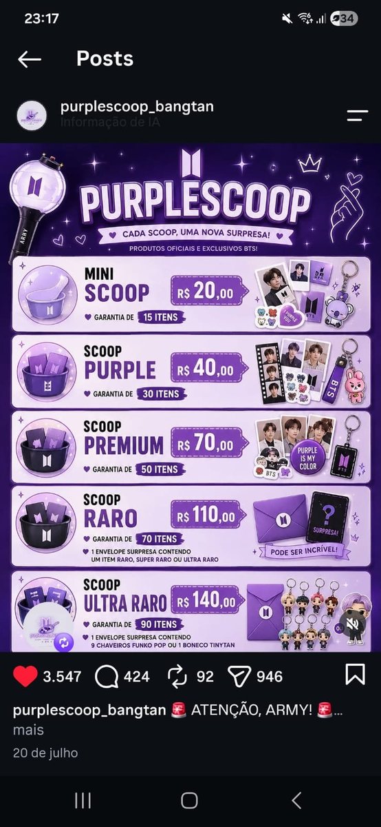 _visapphire's tweet photo. ARMYS venho pedir ajuda para outra Army artista
Uma amiga esta sofrendo plágio no Instagram onde outra conta está copiando suas artes
Ajudem por favor a denunciar
Conta da minha amiga:  purplescoop_bangtan/
Conta para denunciar: theksociety/

#BTS #BTS_ARİRANG https://t.co/et7uiTYCg0