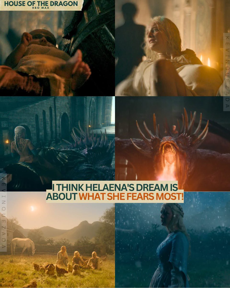 David_Da_Boss's tweet photo. I don't think Helaena's dream is showing her what WILL happen...

I think it's showing her everything she desperately hopes WON'T‼️

Helaena has always seen glimpses of the future, but her visions have never felt like straightforward prophecies.

They're WARNINGS. Fragments. Possibilities that haunt her long before everyone else catches up.

She's just a mother who wants to keep her children safe. Away from the throne. Away from dragons. Away from the war that's already taken so much from her.

A quiet life on a farm. Chickens. Children. No court politics. No war. No dragons.

It's everything Helaena has ever WANTED‼️

But even there... they're still not safe because WINTER IS COMING!

And if that's the case, this dream could be Helaena's turning point. 

The moment she realizes that no matter how far she runs or how simple a life she dreams of... the war will always find her.

📷 HOUSE OF THE DRAGON 

#HouseOfTheDragon #
#HOTD