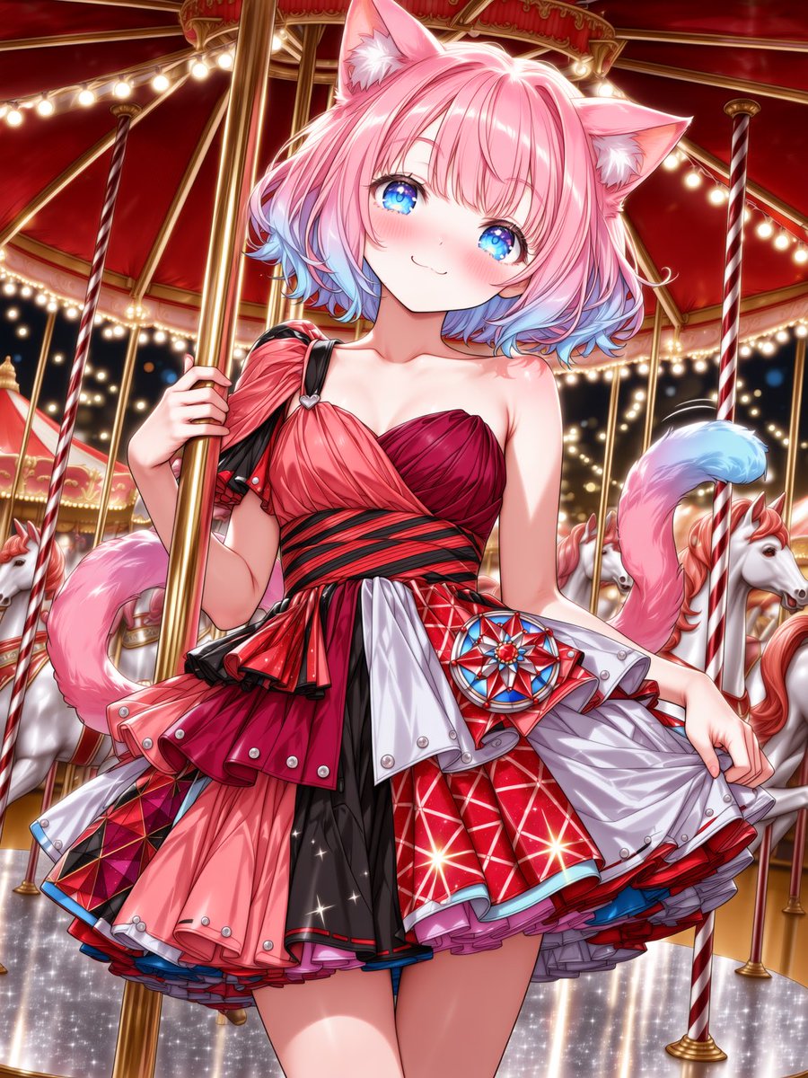 すー☆アリスのドレス アリスさんの遊園地をイメージしたドレスを着てみたにゃ🎡