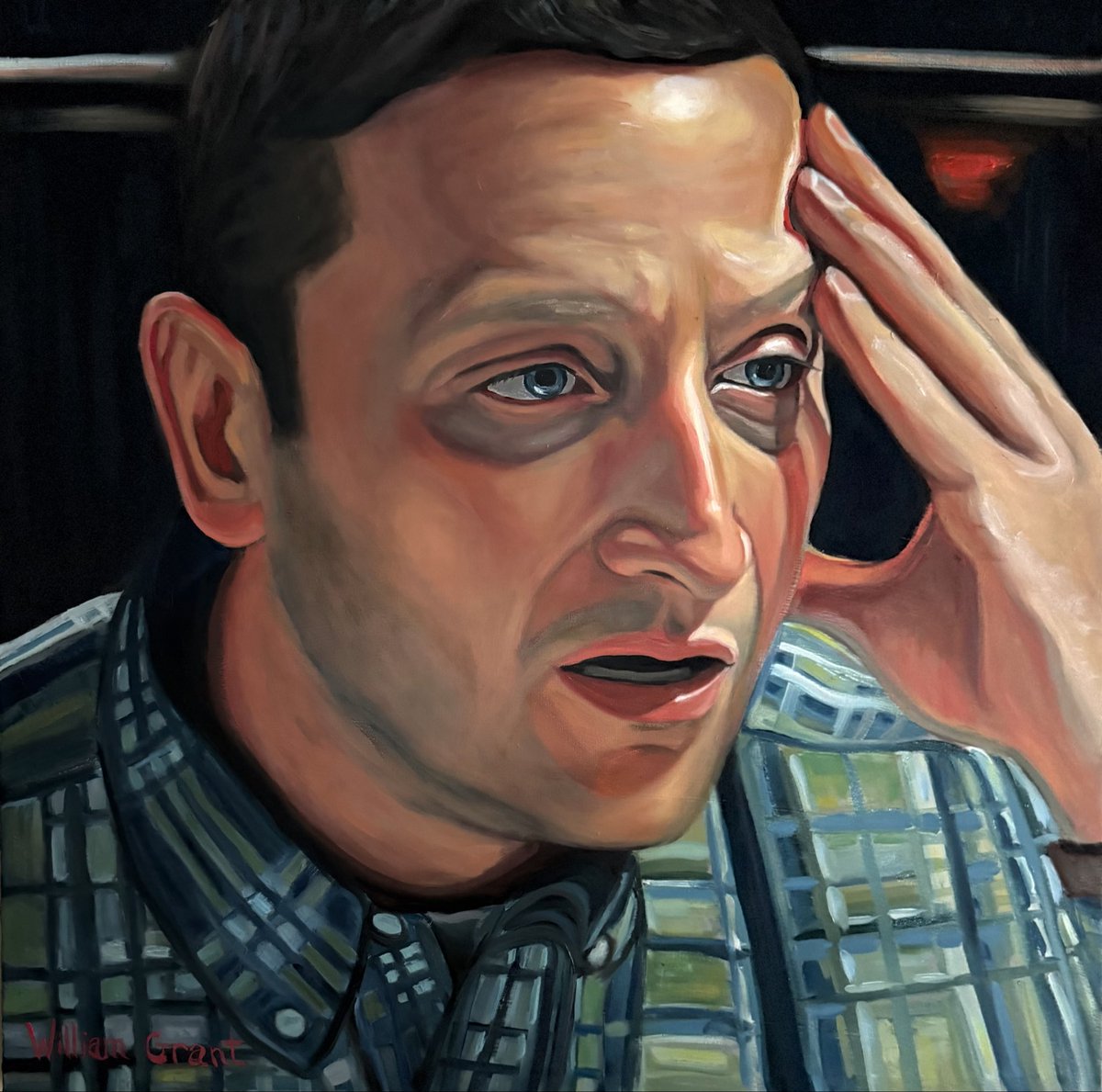 brown_bear84's tweet photo. Tim Robinson, from the Nacho sketch in season 1 episode 4 of I Think You Should Leave. Oil on canvas. https://t.co/7822fy2RQr