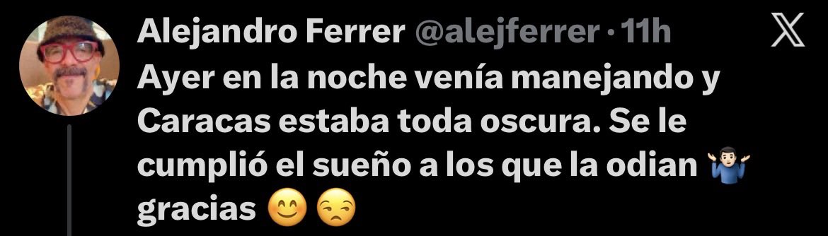 mangiarano's tweet photo. @alejferrer @Nanisanm Como es la vaina que no sé leer? Que escribiste arriba? Se le cumplió el sueño a las que la odian… te carcome que los del interior nos quejemos de luz y digamos que es ilógico que pasemos 6h sin luz mientras en Caracas tienen unas pinga de pantallas de publicidad 24/7. https://t.co/m6JwwwtDgs