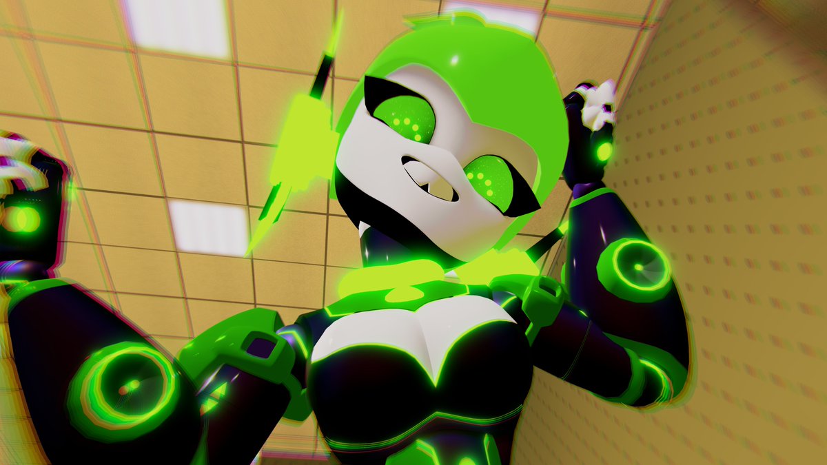ERU_004's tweet photo. My scanners detect your timeline needs a cleanse only a robot girl can provide 💚 
#おっぱいの日 https://t.co/kKLU1QzHKP