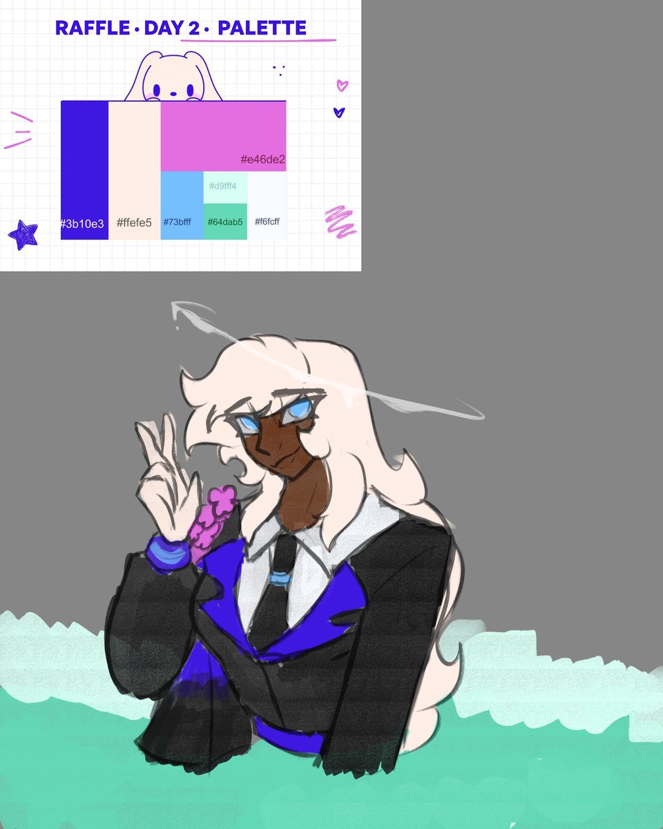 StarryNeon_'s tweet photo. Decided to try this, changed my OCs color palette for the sake of, #CommsGGRaffle https://t.co/hEFn3CRBPb