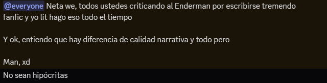 Ender2054's tweet photo. deben ser las palabras + amables que me a dicho un youtuber 0/_/0.

contexto:me funaron en discord por 1 opinion que dije en un video que me gusto y por alguna razón, el creador del video fue grosero conmigo y para mi sorpresa,todos me bardearon, excepto esta maravillosa persona. https://t.co/aa136IqU2a