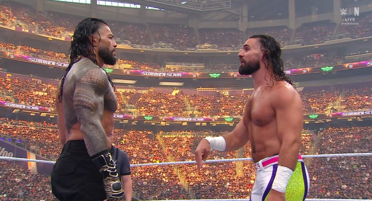 SKWrestling_'s tweet photo. "Seth Rollins and Roman Reigns have become pioneers of this era. They never left WWE. They got us to where we are today."

- Michael Cole
#SummerSlam https://t.co/hoOO49aXN0