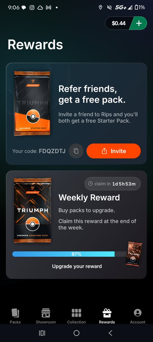 bwccjk420's tweet photo. https://t.co/8Iz0kjECGZ
Use my referral link to win on Triumph Rips! Enter code FDQZDTJ and get a card pack for free. #rips #pokemonㅤㅤㅤ #basketball #OnePiece #freepack https://t.co/BnQU5B3RIY